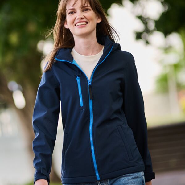 Regatta Ladies Venturer Three Layer Hooded Soft Shell Jacket Thumbnail