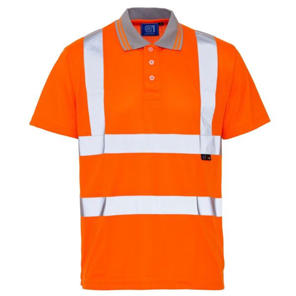 Hi Vis Orange Bird Eye Polo Shirt Thumbnail